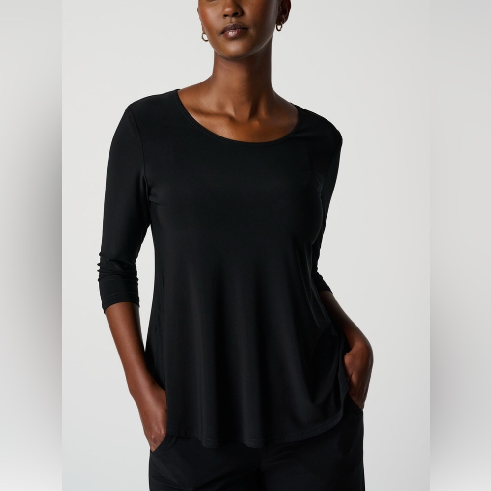 Joseph Ribkoff Black Scoop neck 3/4 Sleeve Tunic